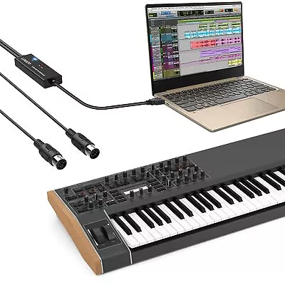 LEKATO 6.5ft 16 Channels MIDI Cable MIDI to USB Cable MIDI USB Cable - Image 1 of 4