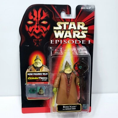 Star Wars Episode 1 Boss Nass Gungan Staff Action Figure w/Comm Tech Chip NEW - Image 1 of 4