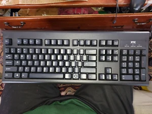 GATEWAY SK9921 KEYBOARD, BLACK AND SILVER,PS/2, CLEANED & TESTED - Picture 1 of 6