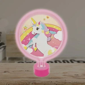 Unicorn Neon Night Light Bedroom Portable Lamp Kids Bedtime Pink Lexibook - Picture 1 of 2