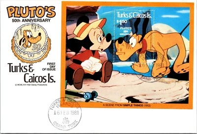 Turks & Caicos Isl FDC 1980 - Pluto's 50th Anniv - Grand Turk - Single - F65037 - Image 1 of 2