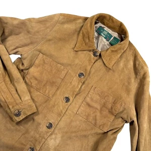 VTG Orvis Coat Shacket Brown leather suede western Field Hunting jacket Rare! - Picture 1 of 9
