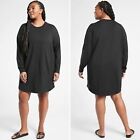 Nwt Athleta Balance Sweatshirt Dress Plus 1x 16w 18w Black Zip Pocket Lightweigh