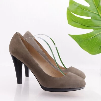 Zapato de vestir Via Spiga para mujer talla 8,5 gris topo gamuza tacón alto plataforma Foto 1 de 4