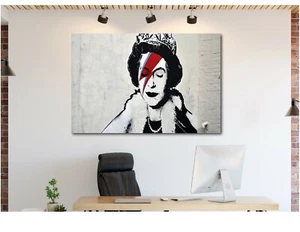 Banksy Ziggy Queen Lienzo Impresión de arte mural - Imagen 1 de 5