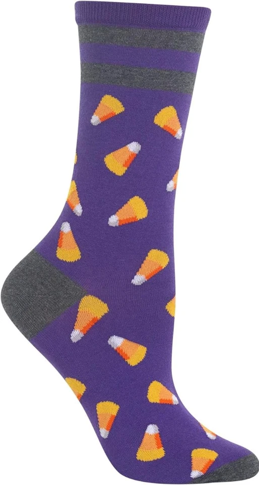 HOT SOX Halloween Candy Corn Crew Calcetines Talla Única Púrpura Foto 1 de 2