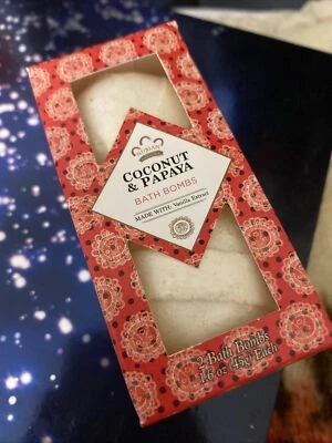 NEW SEALED Nubian Heritage Coconut & Papaya Bath Bombs TWO 1.6 oz bath bombs - Image 1 of 4