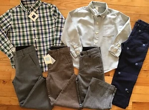 JANIE AND JACK lot some NWT boys button front shirts & pants sz 5 and one 5T - Picture 1 of 7