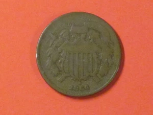 1864 Zwei Cent Stück / KM#94 / sehr guter Zustand "Wirf deine zwei Cent ein" - Bild 1 von 6