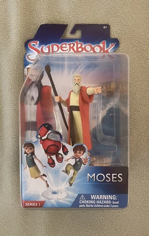 Superbook Moses Bible Figure CBN Network Figure Sealed NEW Series 1 Religious Cover