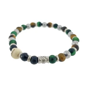 Bracciale Unisex GERBA 51E Elastico con Pietre Naturali e Argento 925 - Foto 1 di 2