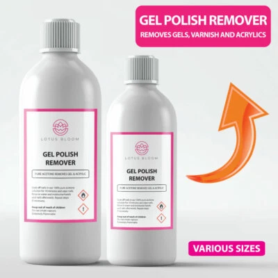 LOTUS BLOOM Gel Polish Remover Soak Off 100% Pure Acetone Acrylic Nail Polish REMOVER