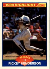 1989 Score New York Yankees Baseball Card #657 Rickey Henderson HL