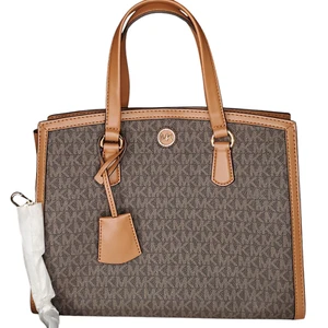 Michael Kors Chantal Brown Acorn Medium Satchel Double Handle Handbag $395 - Picture 1 of 10