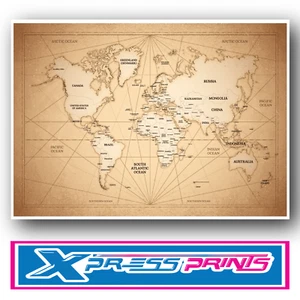 Stampa poster vintage mappa del mondo Atlas geografia A4 A3 taglie ACQUISTA 2 OTTIENI 1 GRATIS #02 - Foto 1 di 9