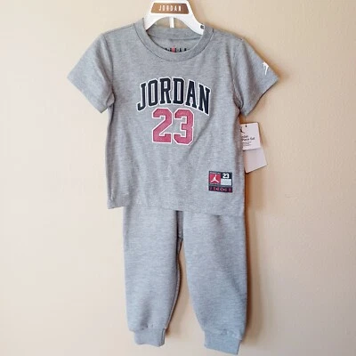 Air Jordan Jumpman Nike Bebé Niños Gris Camiseta y Pantalones Jogger Conjunto 24M Foto 1 de 4