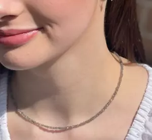 Natürlicher blauer auffälliger Labradorit facettiert rund 2-3 mm Edelstein Perlen Halsketten 18 Zoll - Bild 1 von 12