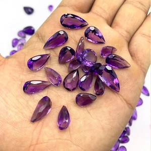 Natural Purple Amethyst AAA+++ Quality Amethyst Cut Gemstone Pear Shape Amethyst - Picture 1 of 4
