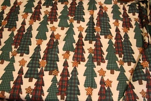 Trapunta Artigianale Rustico Cucire Albero di Natale Tessuto Cotone 45" Larghezza x 1,5 iarde Artigianato Rustico - Foto 1 di 2