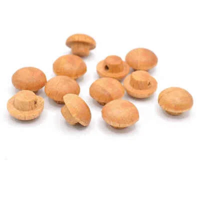 NATURAL MAPLE WOOD DOMED SHANK BUTTONS 12mm - Image 1 of 2