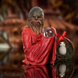 Gentle Giant Star Wars Chewbacca & Porg Wreath Life Day Mini Bust 2023 Holiday - Picture 1 of 15