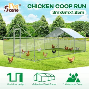 Chicken Coop Pet Cat Dog Enclosure Bird Cage Run Walk In Chook House Pen Shelter - Picture 1 of 12
