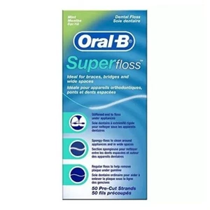 Oral-B Super hilo dental hebras precortadas hilo dental como nuevo caja de 50 unidades - Imagen 1 de 10