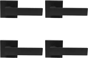 Paquete de 4 manijas de puerta ficticias Probrico negro mate interior no giratorio resistente - Imagen 1 de 7