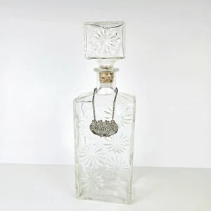Vintage Pressed Glass Vodka Liquor Decanter Federal Prohibition Starburst - Bild 1 von 9