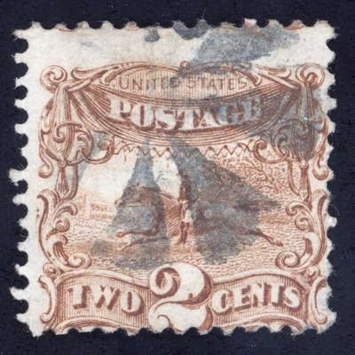 US Scott 113 Used 2c brown Pony Express Rider, "G" Grill Lot Y594 bhmstamps - Image 1 of 2