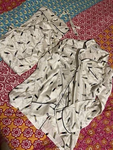 Olivia von Halle Silk Pajama Set Ivory Lipstick π Sz 2 - Picture 1 of 8