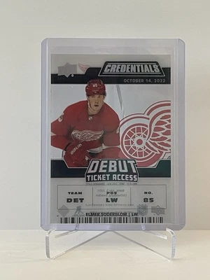 Elmer Soderblom 2022-23 Upper Deck Credentials Debut Ticket Acetate RC #158/249 - Image 1 of 2