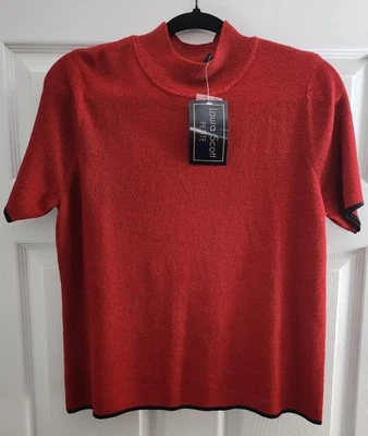 Suéter Simulado Laura Scott Petite, Talla L, Manga Corta, Rojo, Nuevo con Etiquetas Foto 1 de 3