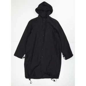 Y-3 Mens Black Hooded Long Shirt Button Closure Stand Up Collar Size S RRP 325 - Picture 1 of 7