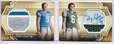 MATTHEW STAFFORD MARK SANCHEZ 2009 EXQUISITE AUTO JERSEY PATCH SP RC 6/10 🔥 1/1 - Image 1 of 2