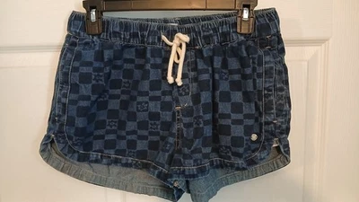 Roxy Vaqueros Ligeros a Cuadros Cortos Elásticos/Cordón Cintura Talla Mediana Foto 1 de 4