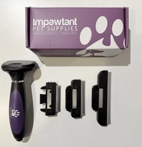 Impawtant Quality Cat Dog 3 in 1 Self Cleaning Deshedding Fur Comb Tool - Picture 1 of 7