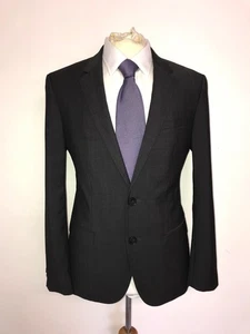 HUGO BOSS - Mens Slim Fit Dark GREY WOOL SUIT - 38 Reg - W32 L30 - GORGEOUS - Picture 1 of 12