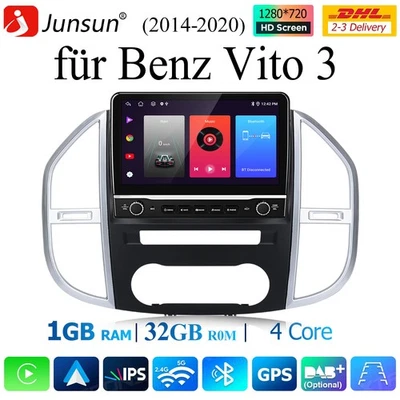 10.1'' Autoradio Android 14 Auto Radio für Mercedes Benz Vito 3 (2014-2020) 32G - Bild 1 von 4