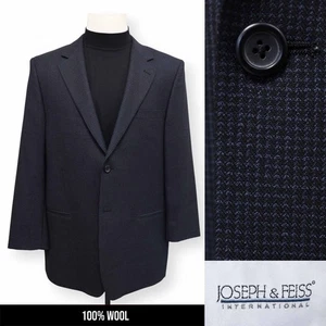JOSEPH & FEISS mens blue black patterned WOOL sport coat suit jacket blazer 44 R - Picture 1 of 14