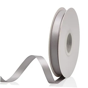 5/8" x 50 Yards Double Faced Satin Ribbon,Solid Color 5/8"x50 Yards Silver Gray - Picture 1 of 8