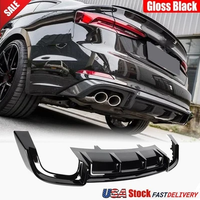 Alerón labial difusor parachoques trasero negro brillante para Audi S5 A5 B9 Sline 2017-2020 Foto 1 de 4