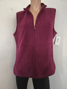 Style & Co Petite Damen Weste mit Reißverschluss Pflaume Größe L Neu Mit Etikett - Bild 1 von 11