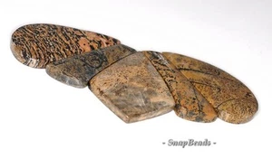 JUEGO GRADUADO DE CUENTAS SUELTAS DE PIEDRA PRECIOSA JASPE MARRÓN OSCURO CONJUNTO DE 5 CUENTAS - Imagen 1 de 1