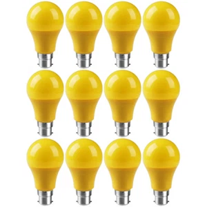 12 Pack B22 LED Lamp Bulb 5W Yellow Color Non-dimmable Bulbs for Indoor Outdoor - Picture 1 of 6
