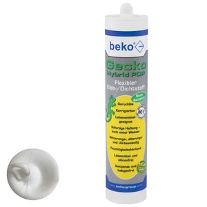 beko Gecko Hybrid POP Flexibler Klebstoff Dichtstoff Weiß Kartusche 310 ml - Bild 1 von 1