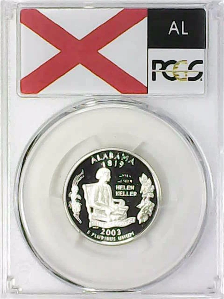 2003-S 25C State Quarter Alabama PCGS PR69 DCAM 90% Silver 22llll0625 - Image 1 of 4