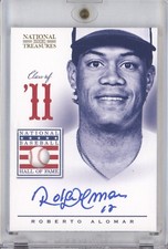 ROBERTO ALOMAR 2012 PANINI NATIONAL TREASURES #48 HALL OF FAME AUTO 14/25 HOF