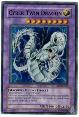 Yu Gi Oh CYBER TWIN DRAGON CRV-EN035 HOLO Boosterfrisch bitte lesen SUPER RARE - Bild 1 von 2