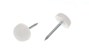 New 100 X Knock In White Nylon Floor Protector Gliders 1/2&Quot; - Onestopdiy - - Picture 1 of 1